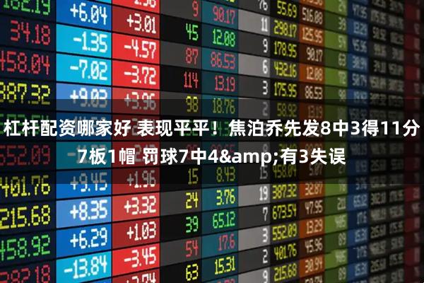 杠杆配资哪家好 表现平平！焦泊乔先发8中3得11分7板1帽 罚球7中4&有3失误